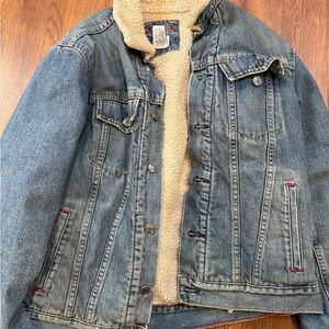 Denim Sherpa-Lined Jacket